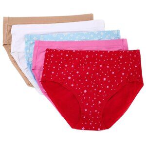 Cuddl Duds~Set of 5~Cotton Core Modern Briefs~EXTRA LARGE~Red Star~A669928